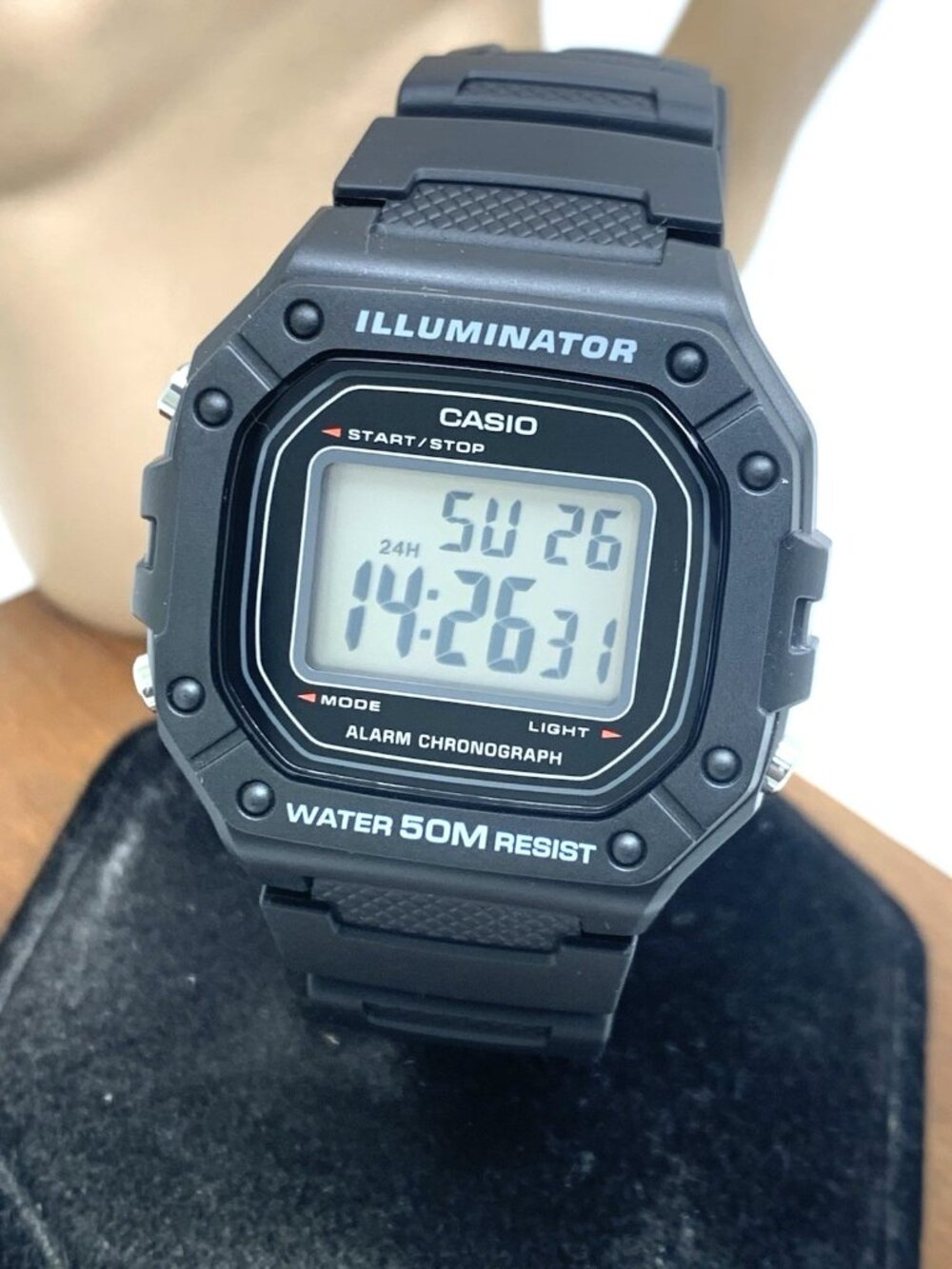 Casio Men's Watch W218H Illuminator Quartz Digital Black Resin Sport 3224